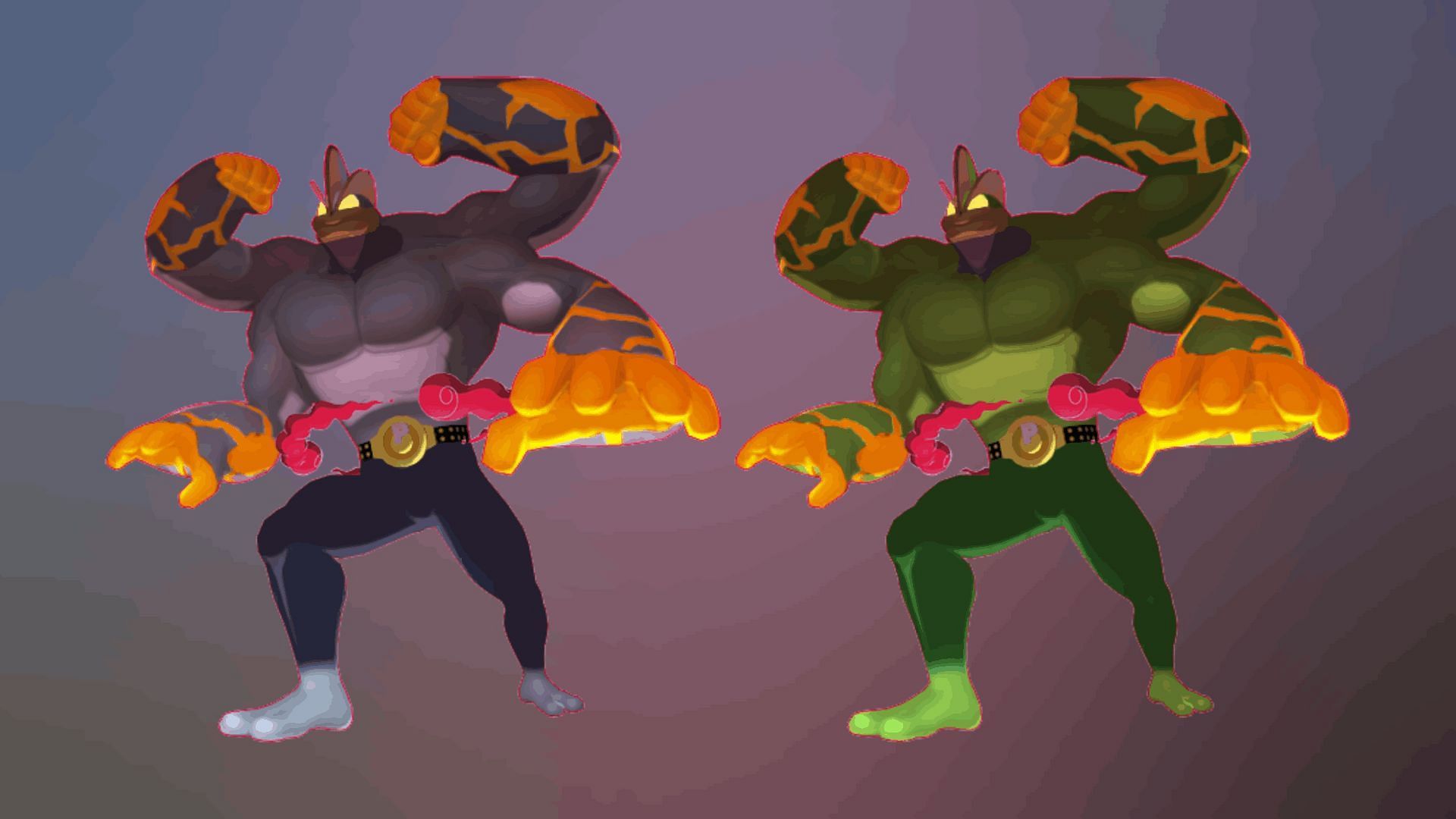 Shiny G-Max Machamp comparison (Image via TPC)